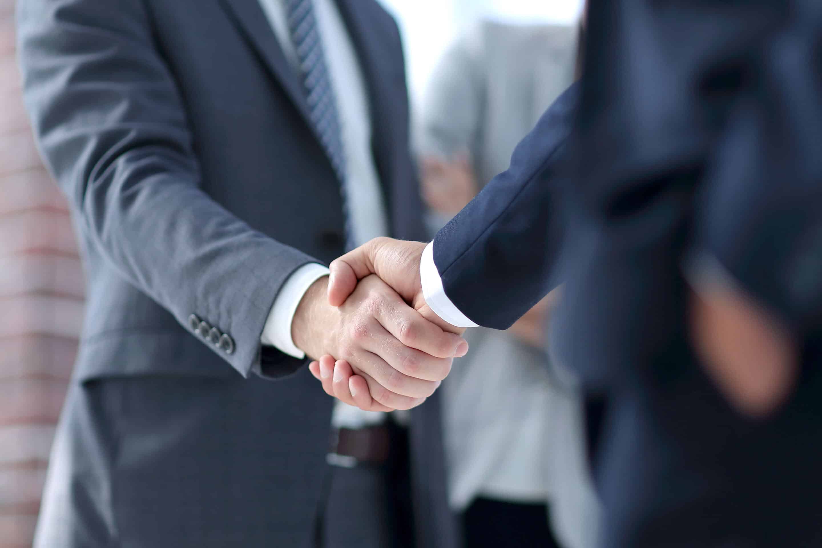 closeup of handshake of business partners